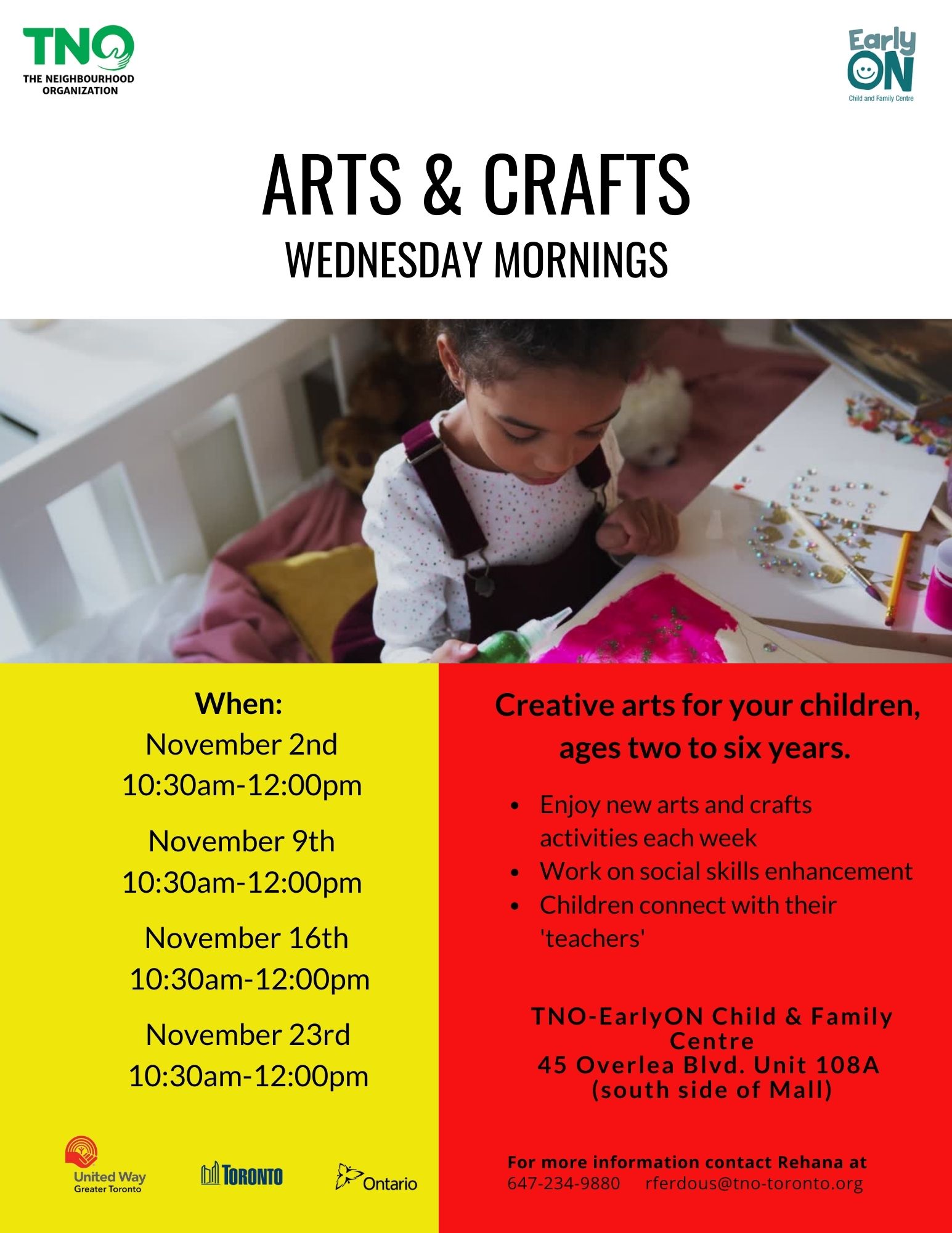 Arts & Crafts Wednesdays November 2022