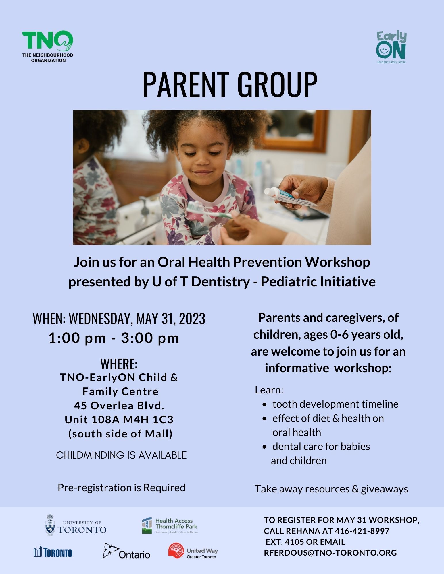 Parent Group - Oral Health Prevention Workshop